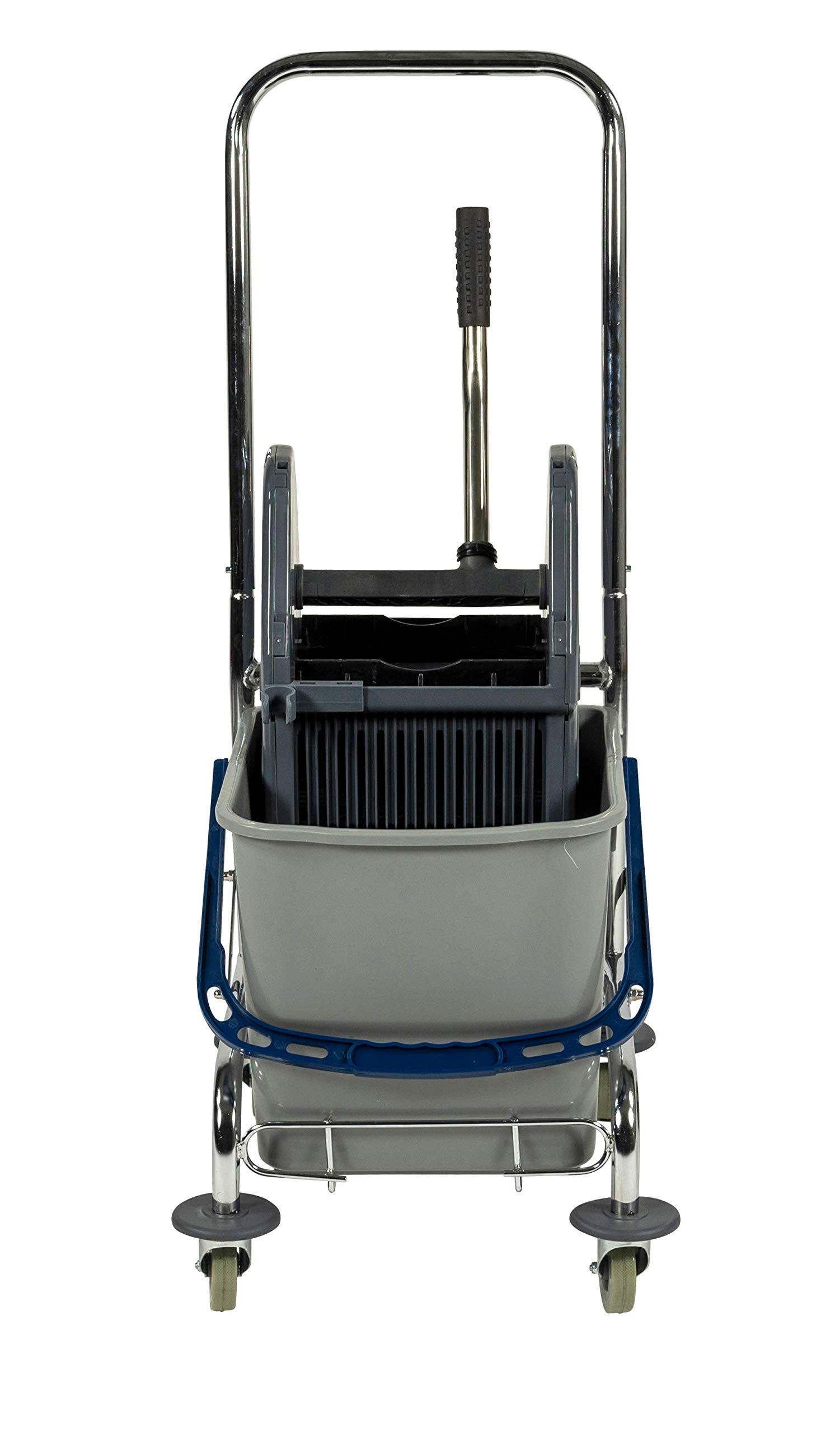 sprintus-einfachfahreimer-chrom-27-liter-mit-mopp-presse-und-ablagekorb image 3