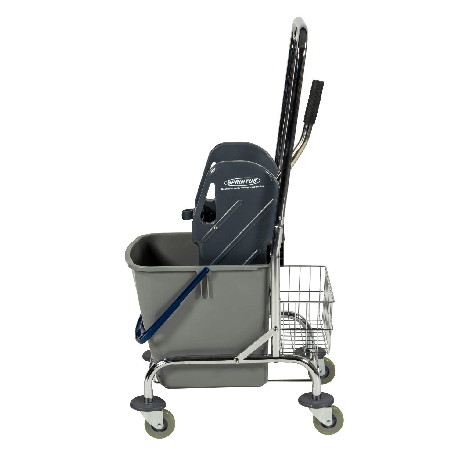 sprintus-einfachfahreimer-chrom-27-liter-mit-mopp-presse-und-ablagekorb image 4