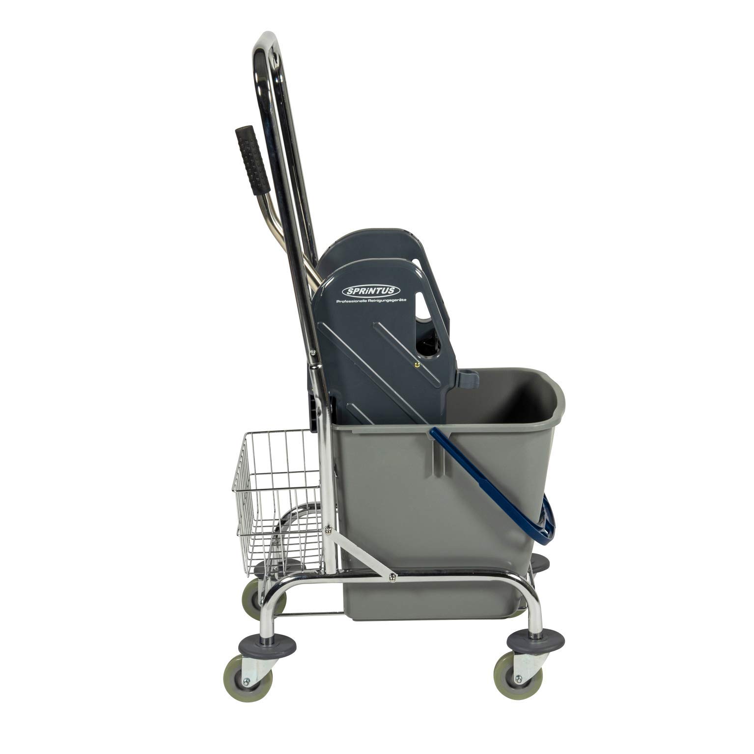 sprintus-einfachfahreimer-chrom-27-liter-mit-mopp-presse-und-ablagekorb image 2